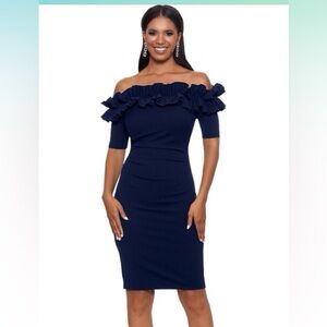 Xscape Navy Sheath Dress size 12